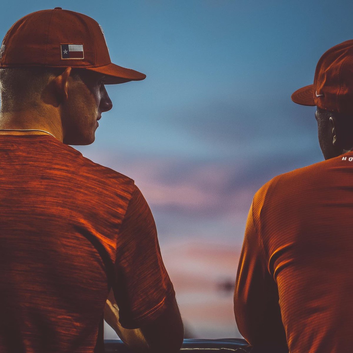 Texas skies & dugout guys. #HookEm