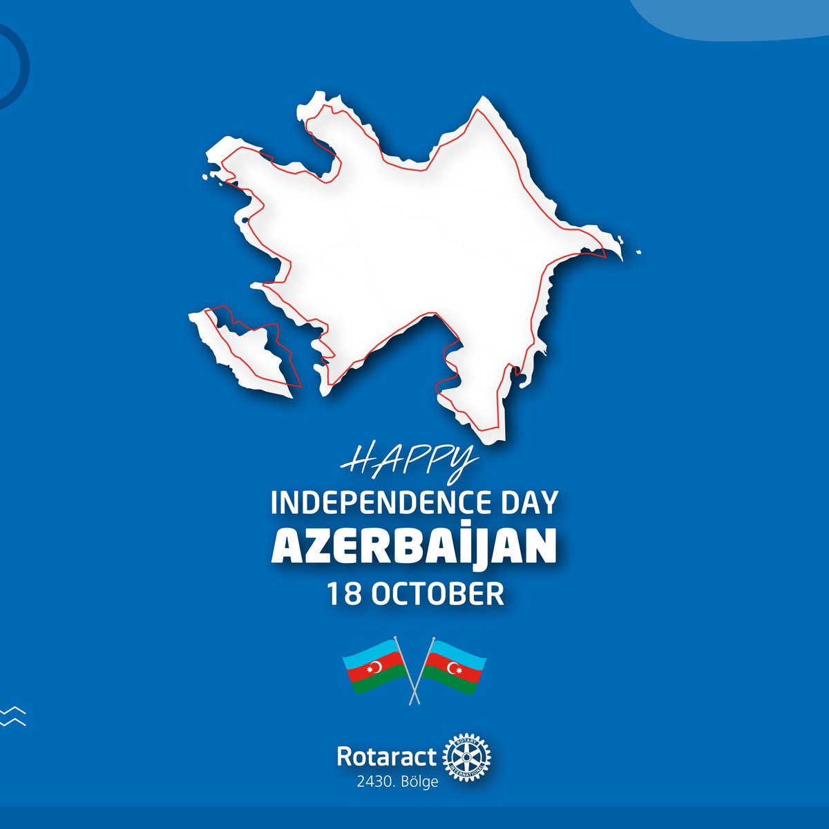 Azerbaycan'ın Bağımsızlık Günü kutlu olsun! 🇦🇿 

•
Happy Independence Day of Azerbaijan!

#rotaract