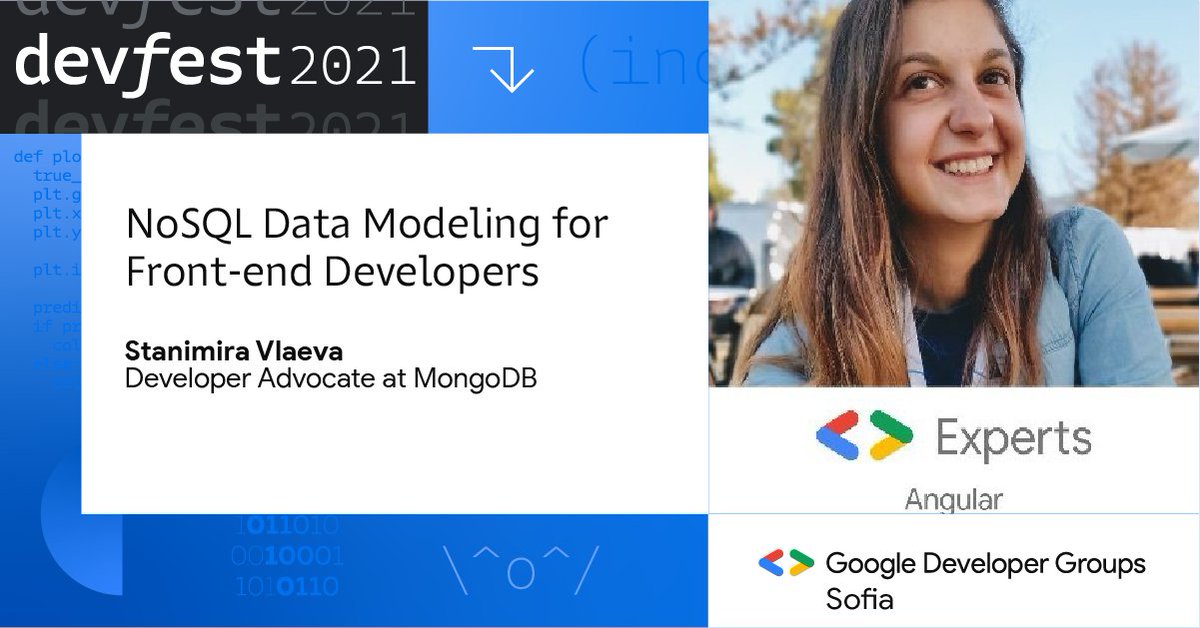 🔥Are you ready for #DevFest #Bulgaria 2021? 
👩‍💻<a href="/StanimiraVlaeva/">Mira</a> is a #Developer #Advocate at <a href="/MongoDB/">MongoDB</a> &amp; <a href="/GoogleDevExpert/">@GoogleDevExpert</a> for #Angular. She loves open source and is part of the Technical Steering Committee for #NativeScript. RSVP for #DevFestBG 👉  bit.ly/3j0AtGu