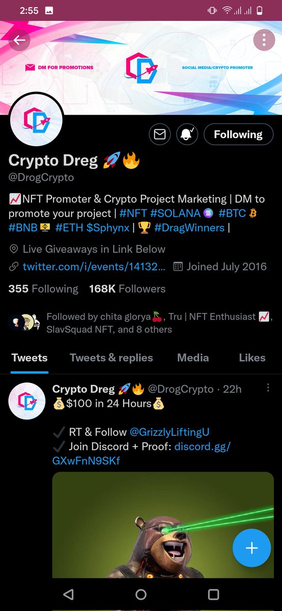 BrahimMadah's tweet photo. @DrogCrypto done https://t.co/rejrWvYhiY