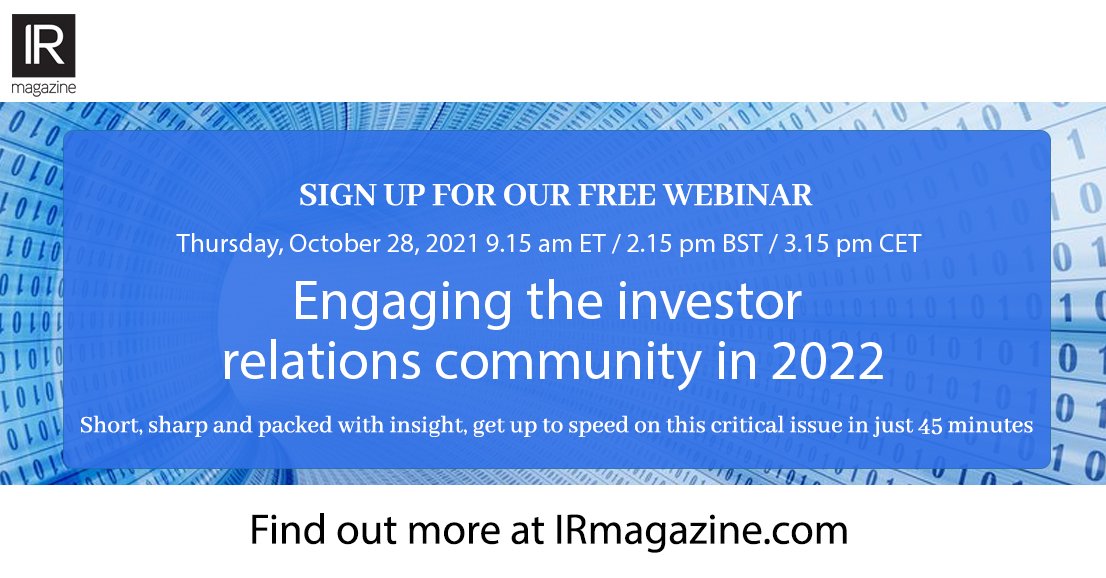 IR_Impact's tweet photo. We are bringing you a webinar on engaging the investor relations community in 2022. Sign up:https://t.co/gswnR9mhN4 #irchat https://t.co/ckuSKPqkfS