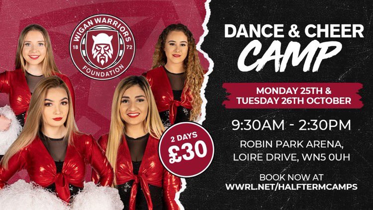 🕺🏼DANCE CAMP | Next week we will be running our brand new dance and cheer camp alongside the Berkeley Warrior Girls! This is a fantastic opportunity for children and young people to get moving during the half term. 

👉🏼Book now! wwrl.net/halftermcamps

#WWRL 🍒⚪️