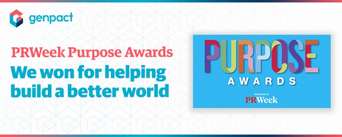 Genpact's tweet photo. Excited to announce that Genpact received a @PRWeekUS Purpose award for our involvement in the US Rapid Action Consortium, which supports widespread rapid COVID-19 testing in workplaces across the country. https://t.co/RoP2KXf9WV https://t.co/iPNzfwNo3W