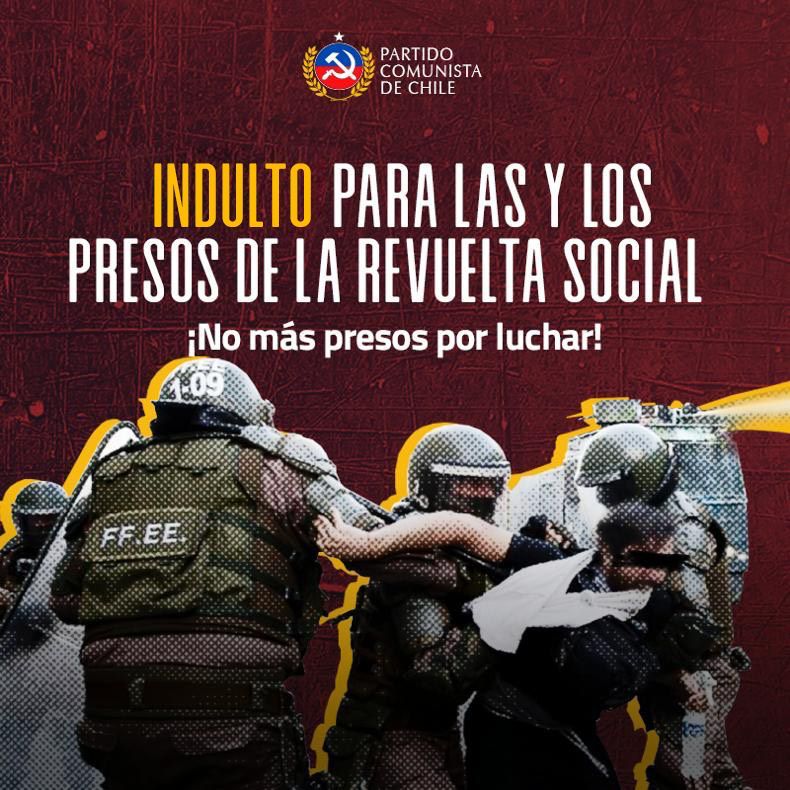 pc_macul's tweet photo. Prohibido olvidar y dejar de luchar por la libertad de quienes sacrificaron todo por abrir caminos de justicia y dignidad. 

A dos años del #EstallidoSocial, fuerte y claro: ¡Indulto para las y los presos políticos de la revuelta! 

#18deoctubre https://t.co/HwGIp8Se7R