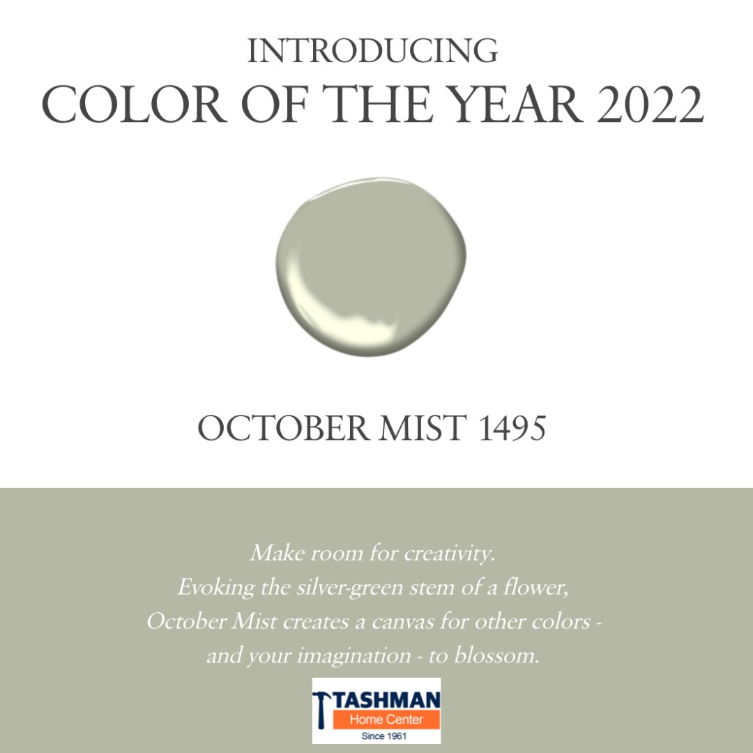 TashmanHardware's tweet image. Being that October Mist is the color of the year 2022, let's make a project out of it! We can mix up however much you need! #BenMoore #paint #coloroftheyear #Tashmans