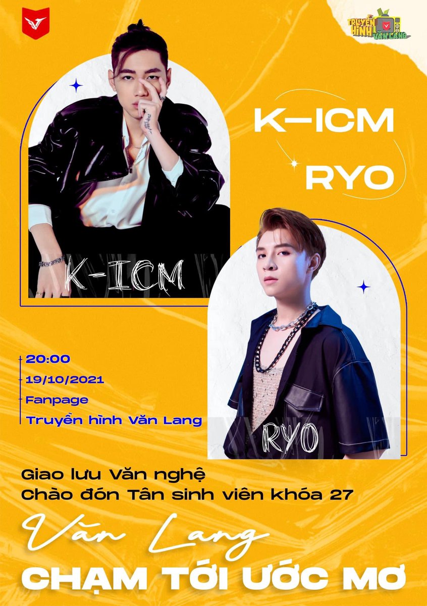 KICMfanzone's tweet photo. Chúng ta có hẹn với Bảo Khánh vào 20h tối mai 19/10 tại fanpage của Truyền hình Văn Lang trong số đặc biệt đón chào tân sinh viên nha ❤️‍🔥
@Kicmofficial 
@KICMfanzone 
#KICM https://t.co/equZBonq5N