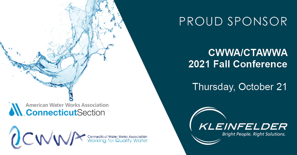 KleinfelderHQ's tweet photo. We’re proud to continue sponsoring organizations like @CWWA9 through Thursday's CWWA/CTAWWA’s Fall Conference, which includes #networking & #learning about new and emerging issues affecting the industry. Learn more & register here: https://t.co/YFCJWEOfFn #CWWA #CTAWWA @awwa https://t.co/Kd9By5bc3X