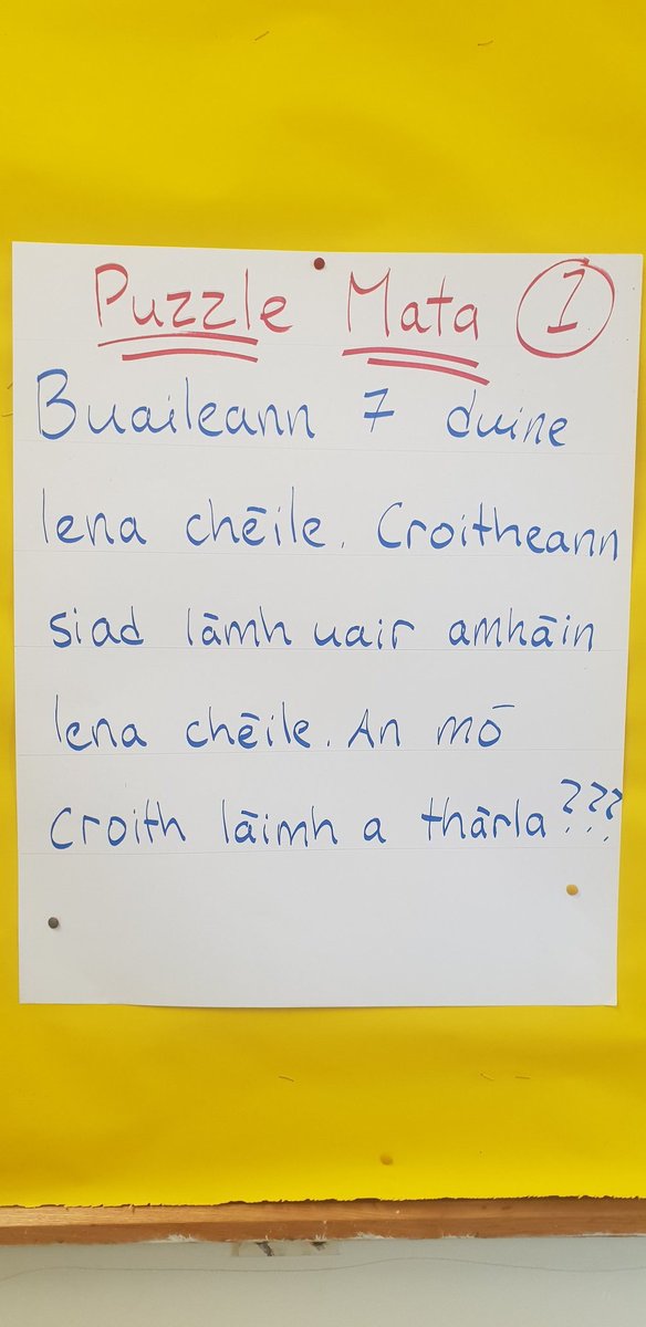 Puzzle an lae le <a href="/tomas5ky/">Tomás Ó Sé</a> 💯⁉️ an bhfuil an freagra agaibh?? Have you the answer for Múinteoir Tomás's puzzle? 😁 <a href="/mathsweek/">Maths Week Ireland</a> <a href="/Cula4_TG4/">Cúla4 🌈✨</a> <a href="/murderousmaths/">Murderous Maths</a> <a href="/RTERnaG/">Raidió na Gaeltachta</a> <a href="/fitzyok/">sean mac gearailt</a> #MathsWeek2021