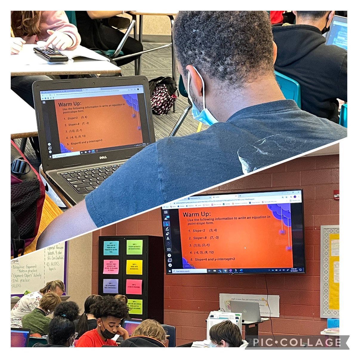 gjrobinson's tweet photo. Ms Everson using #DigitalBestPractices w/Math 1 Ss Solving Slope using @Desmos & Lumio by @SMART_Tech; #CornellNotes w/@OneNoteEDU These Ss are #OCSEngaged! #JobEmbeddedCoaching #GradualRelease #goLumio #OCSDLT https://t.co/lAaXjBqZeJ