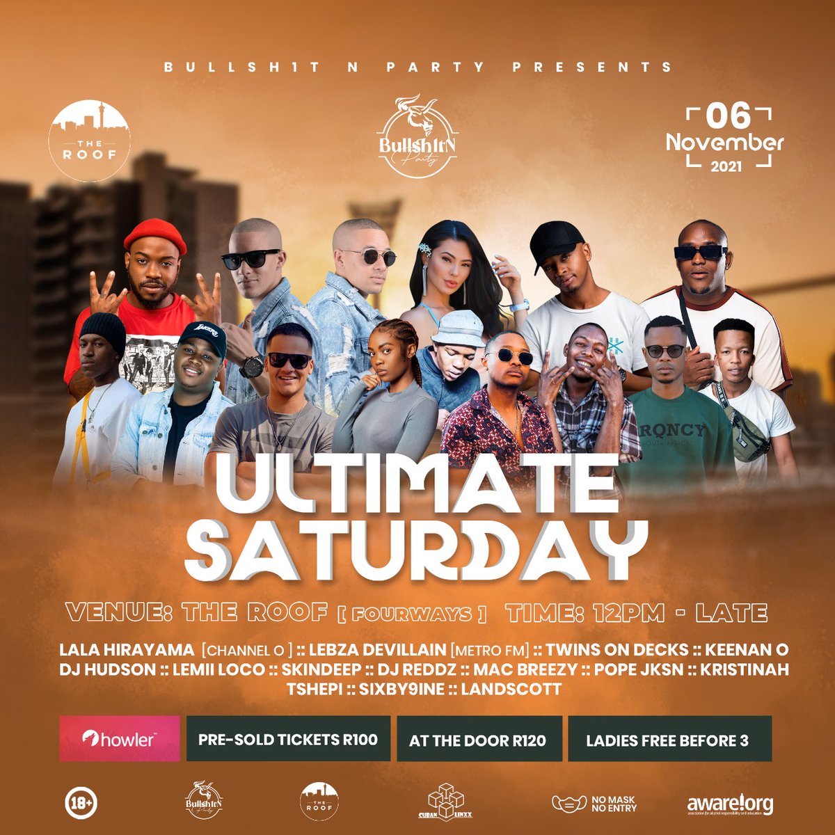 JCubez's tweet photo. Hosting The Ultimate Saturday at The Roof (Fourways) on Saturday the 6th Of November... https://t.co/KbO82yT5u2