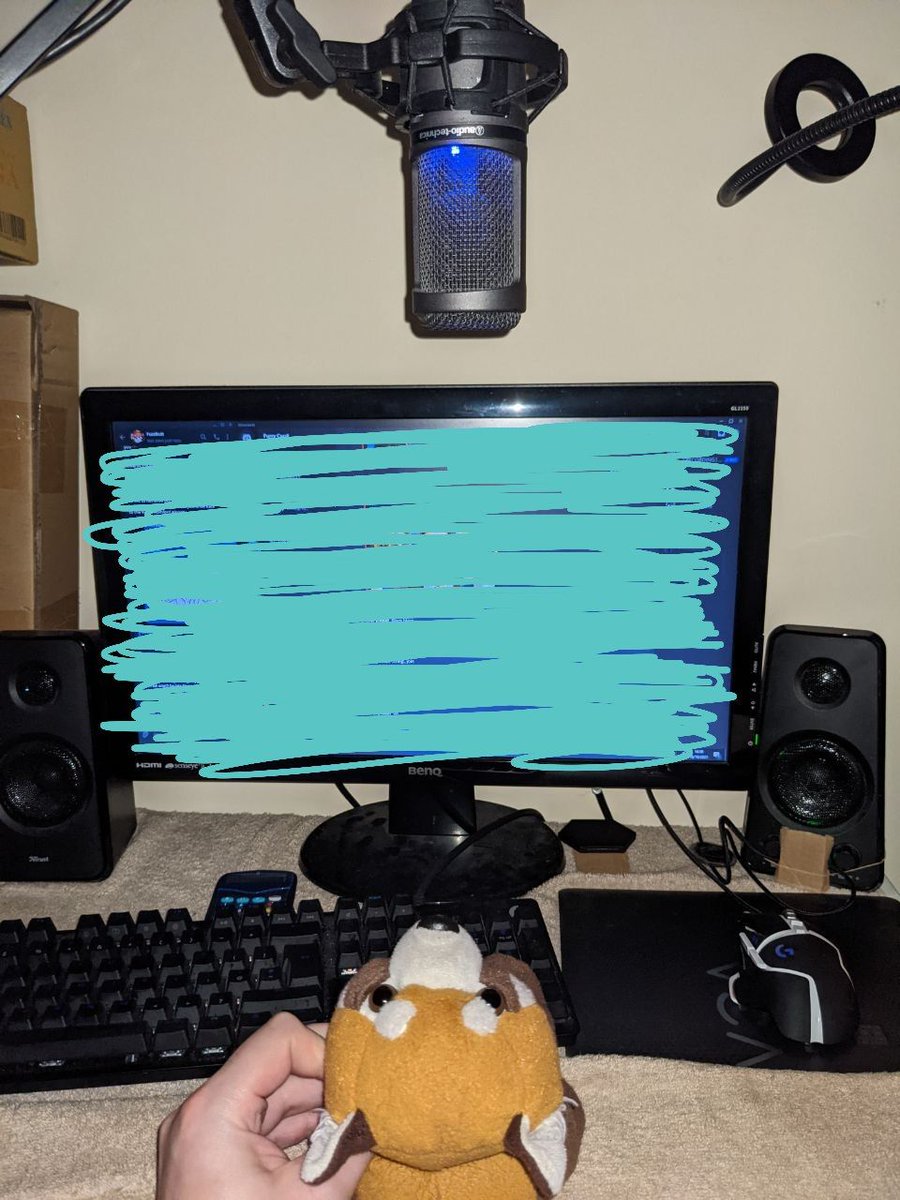 ZincAwesome's tweet photo. Behind the scenes of #FurryCard Episode 2, featuring Hagen's #PlushProblems trying to reach the microphone. https://t.co/7XLgbtzcgm