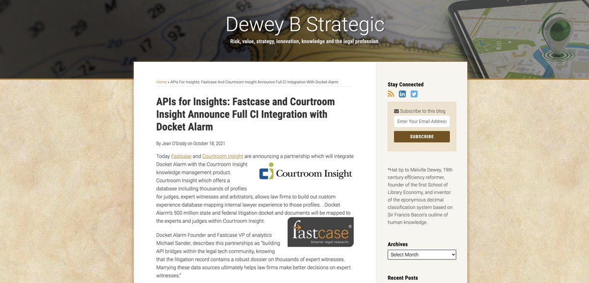 EJWalters's tweet photo. This morning Jean O’Grady has a great look at the integration of Courtroom Insight and @DocketAlarm. We’ll press the big red button to launch and show more at #ArkKM tomorrow! #legalresearch
https://t.co/zaQHpd3gni https://t.co/mbDdcEqbeH