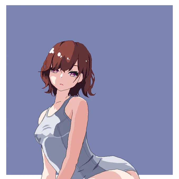 白スク水樋口円香#樋口円香 #シャニマス #ドット絵 #pixelart 