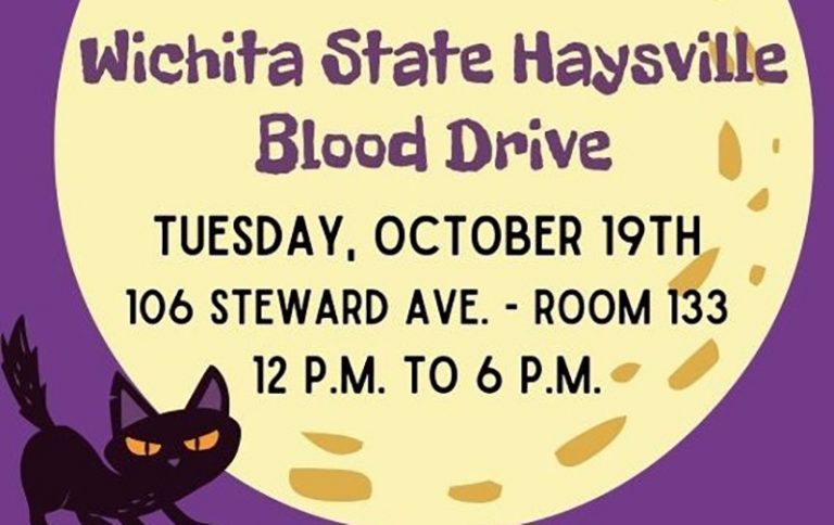 Wichita State is hosting a blood drive tomorrow 10/19 in Haysville. Due to a national blood shortage, all blood types are needed, particularly type O, as well as platelets, to help patients get the care they need. To schedule your appointment, contact kylie.sharpe@wichita.edu.