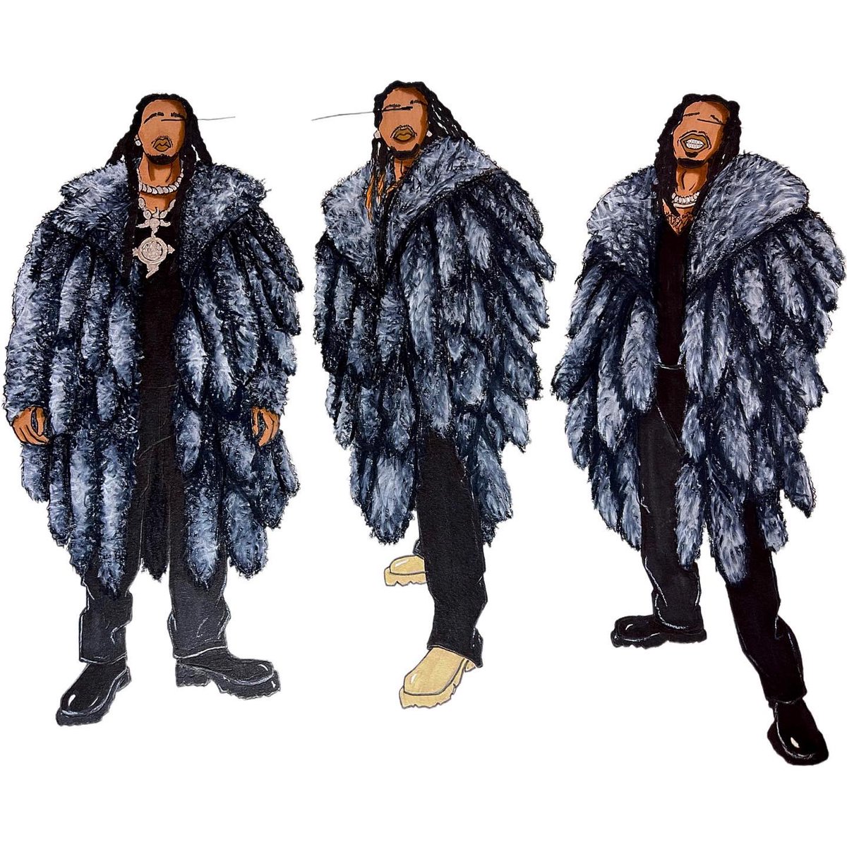 _Flaggs's tweet photo. Once again “I understood the Assignment”….Sauce 🔥✍🏽 ft. @Migos @QuavoStuntin @OffsetYRN @1YoungTakeoff | Jadè Illustrations 
.
.
.
.
.
Tag, Share, Like and Comment 🙏🏽
#fashion #migos #illustration #illustrator #fashionsketchartist #blackartist #art #sketchartist https://t.co/i9ORmNWRec