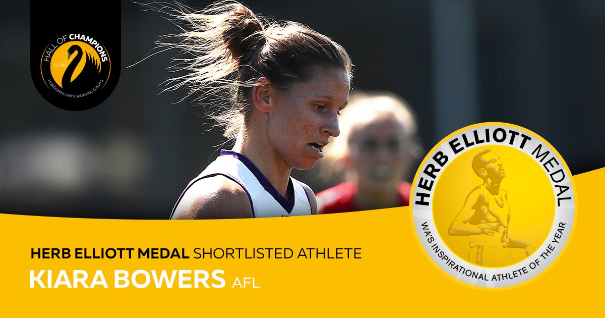 Kiara Bowers was voted the best and fairest player in the 2021 AFLW, earned All-Australian selection and was voted the AFLW Coaches Champion Player of the Year. Kiara is shortlisted for the Herb Elliott Medal, awarded for the most inspirational sporting performance.