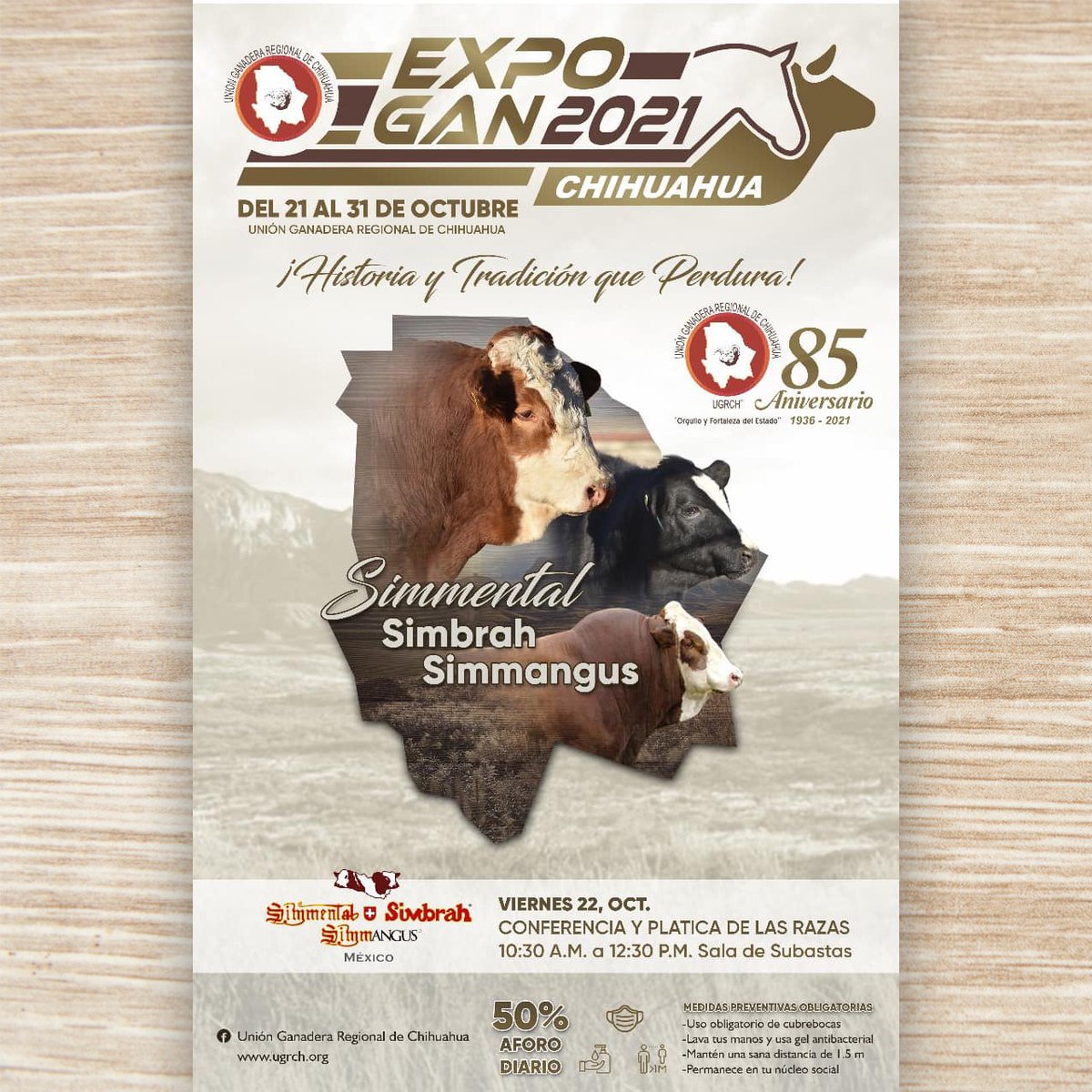 SimmentalSbMX's tweet photo. EXPOGAN CHIHUAHUA 2021
#Chihuahua nos espera del 21 al 31 de Octubre, participaremos el Viernes 22 de Octubre con una presentación de nuestras Razas y habrá ejemplares Simmental disponibles para venta.
.
#NadaNosDetiene #Simmental #HistoriaSimmental #OrgulloGanadero https://t.co/GQGp92HCJ7
