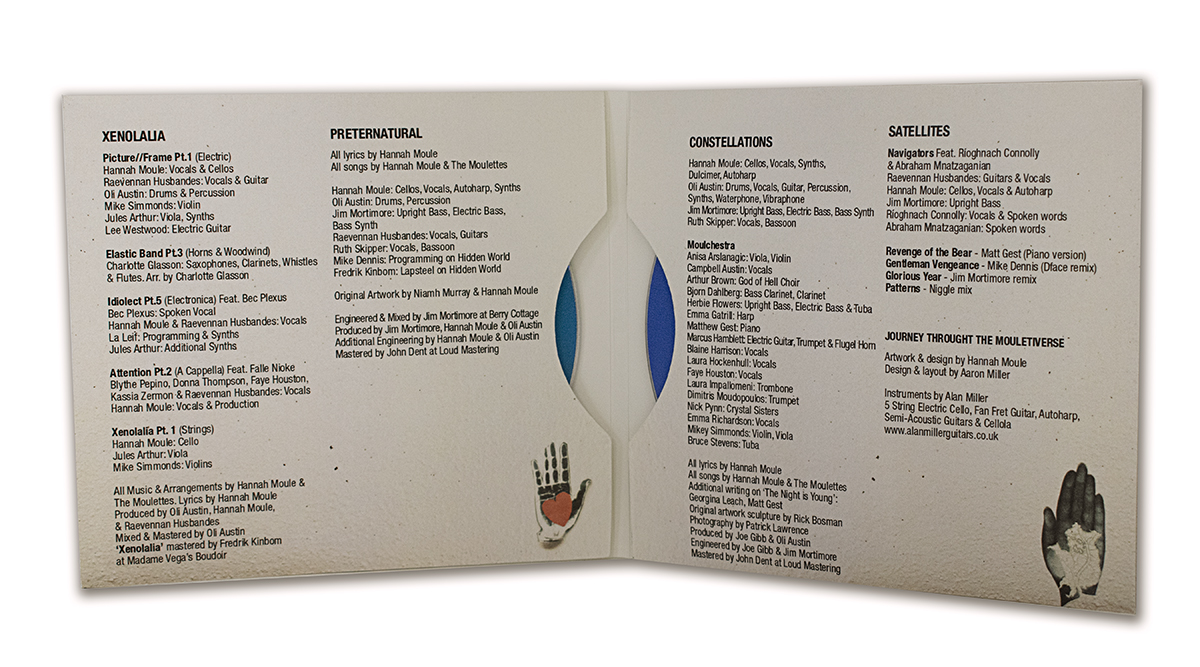 MTS_CD_DVD's tweet image. XENOLALIA. Manufactured for the amazing @MoulettesBand 2 duplicated discs presented in a 4-panel digisleeve with 2 moon-cut pockets. Printed reverse side to add texture.  lnk.to/XenolaliaVII
#music #cd