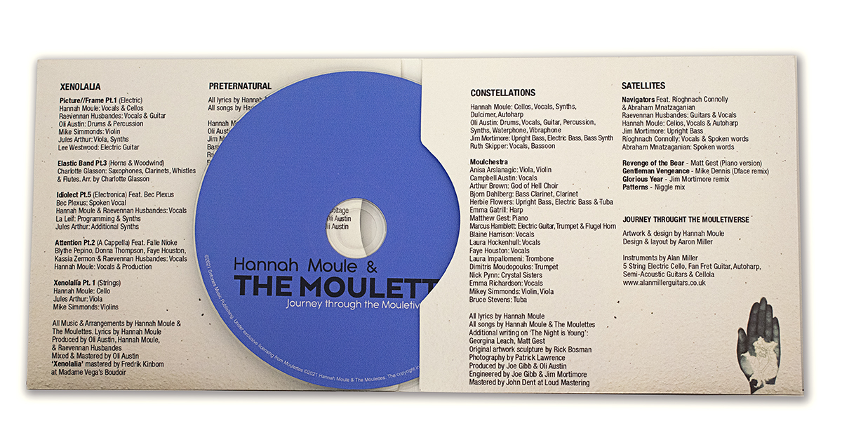 MTS_CD_DVD's tweet image. XENOLALIA. Manufactured for the amazing @MoulettesBand 2 duplicated discs presented in a 4-panel digisleeve with 2 moon-cut pockets. Printed reverse side to add texture.  lnk.to/XenolaliaVII
#music #cd