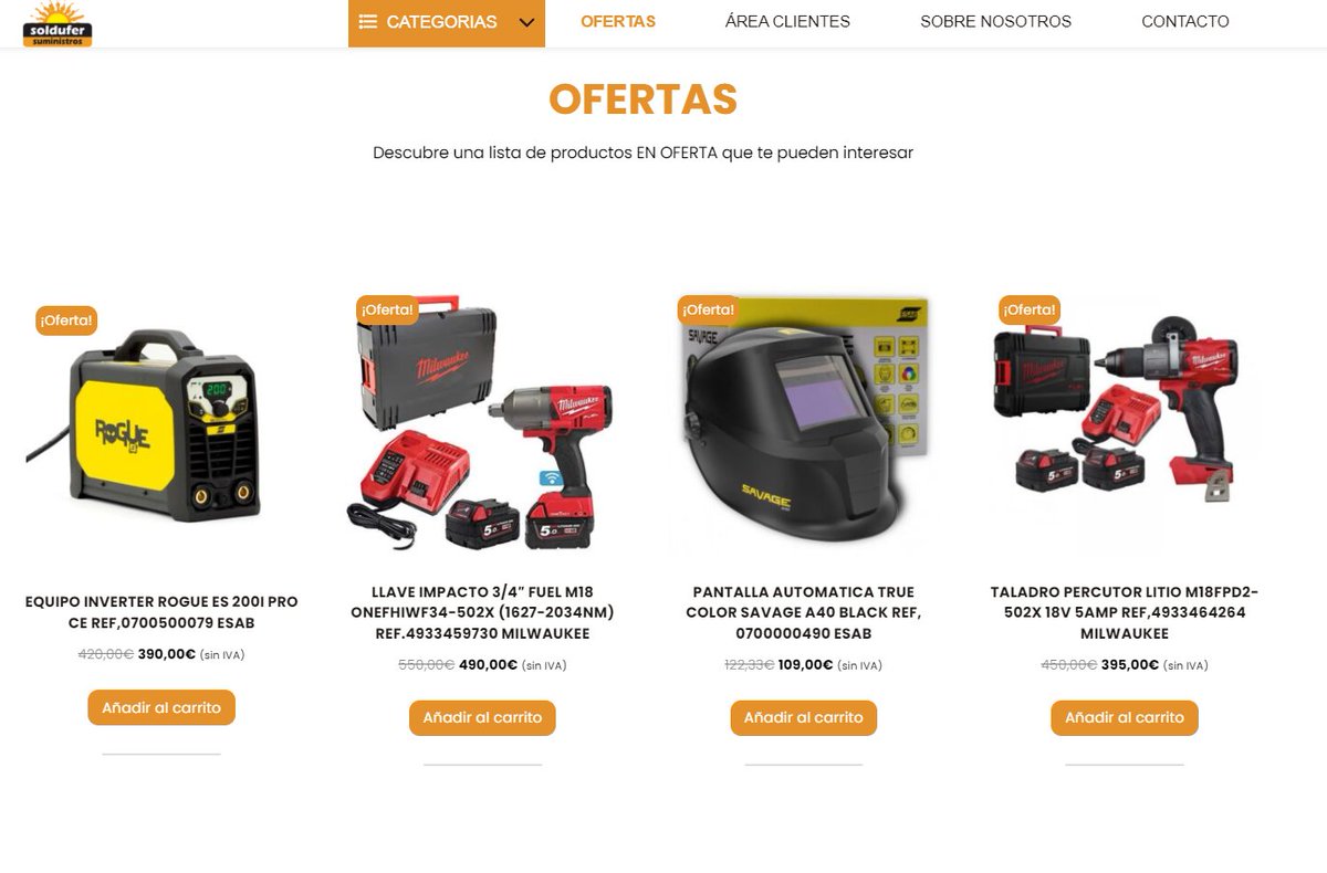 SolduferSL's tweet photo. ¡La nueva web de Soldufer ya está disponible!
Ya podéis hacer vuestros pedidos desde nuestra tienda online https://t.co/WX5EXrOhQg

Cualquier duda con los pedidos, no dudéis en contactarnos! 

#ecommerce #online #tiendaonline #industria #ferreteria #suministros #soldufer https://t.co/P3KYVmx90Q