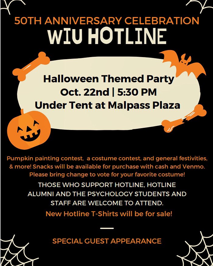 This Friday is our 50th Anniversary for Hotline. Come celebrate with us October 22!