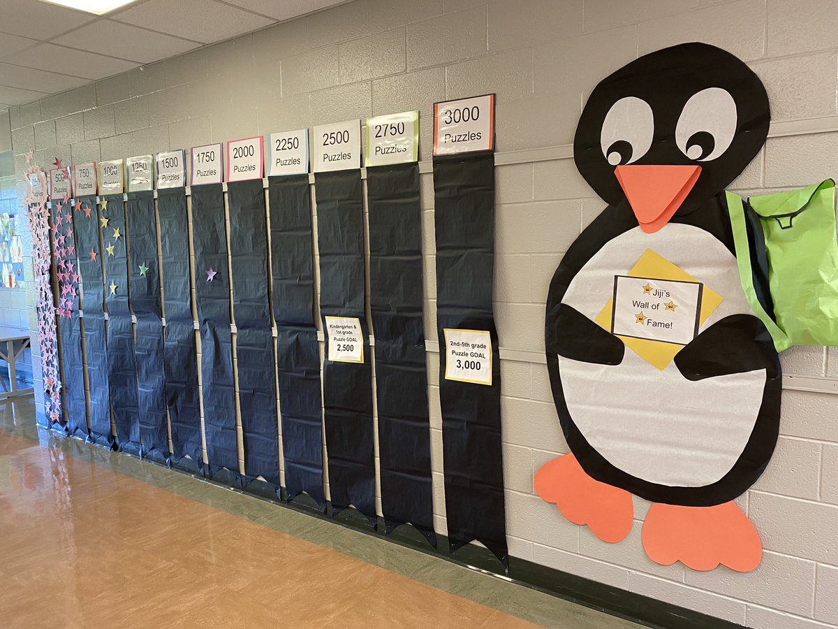 resDCSD's tweet image. @STMath students are working hard to earn a star to place on Jiji’s wall of fame each month. Each week the Jiji trophy goes to the class with the most puzzles. #MathRocks #STMathB2S