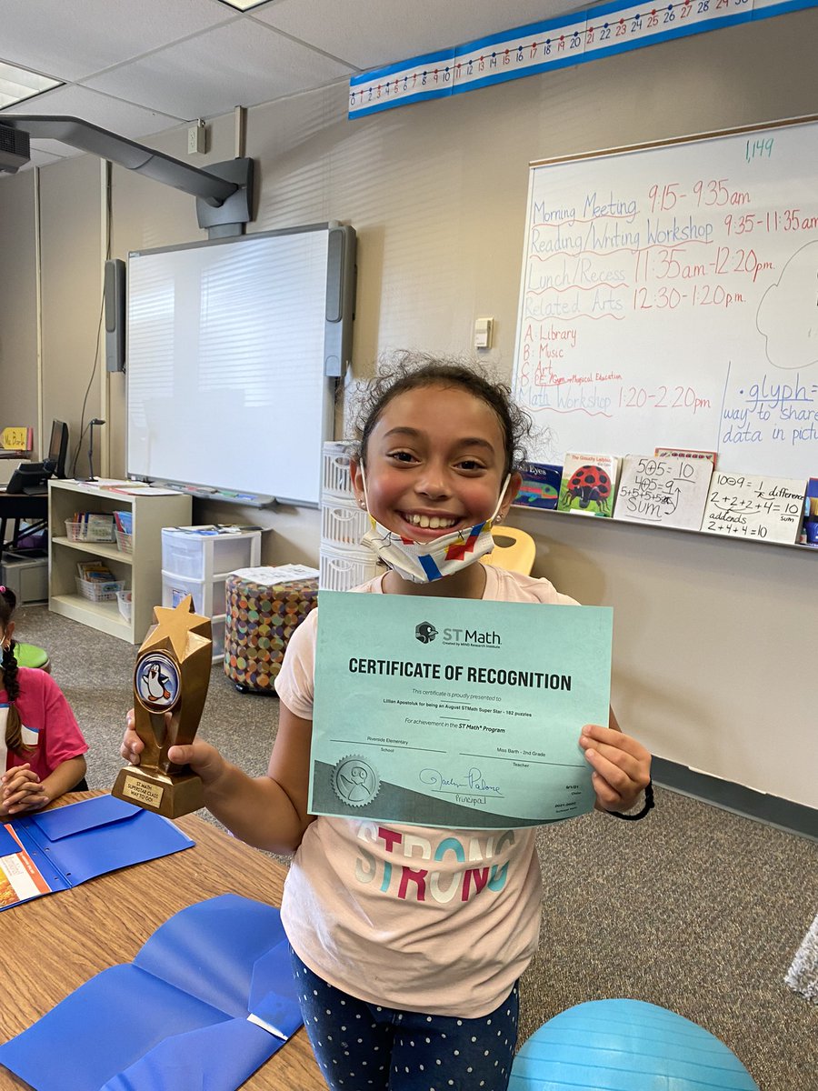 resDCSD's tweet image. @STMath students are working hard to earn a star to place on Jiji’s wall of fame each month. Each week the Jiji trophy goes to the class with the most puzzles. #MathRocks #STMathB2S