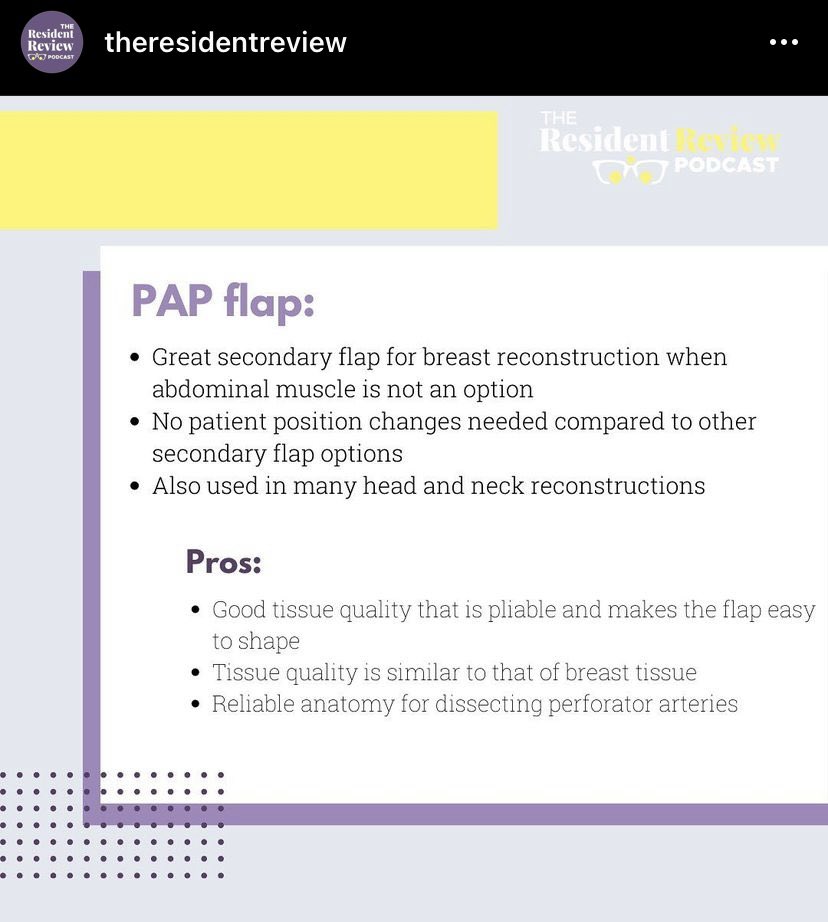 Have you listened to our latest addition to the Flap Cast series? Do you know about our educational recaps each week? Check us out on Instagram @theresidentreview and listen on Apple podcasts! #trr #meded #plasticsurgery #breastrecon