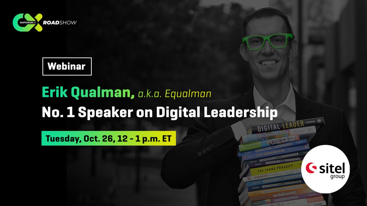 foundeverglobal's tweet photo. No. 1 best-selling #author and #digital expert, @equalman, will uncover how to stay ahead of your customers without leaving your customers behind. Don’t miss our #EmpowerCX Roadshow October 26. Register today: https://t.co/AcmLlRuzfs

#webinar #CX #digitaltransformation https://t.co/VzYfCrjxv5
