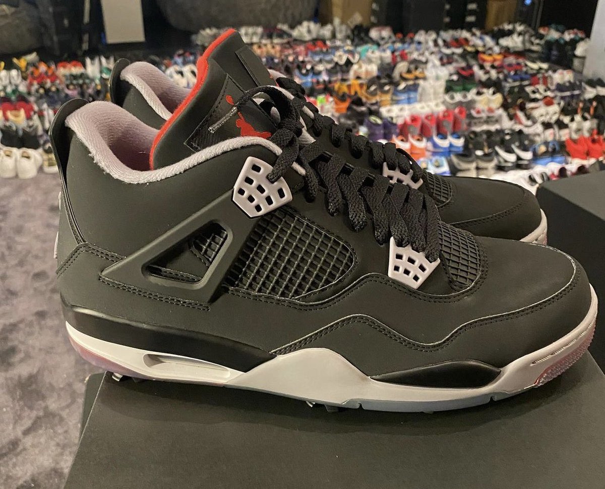 nicekicks's tweet photo. The “Bred” AJ4 Golf is set for December release. 👀🚩 https://t.co/OTsrkL8Zxc