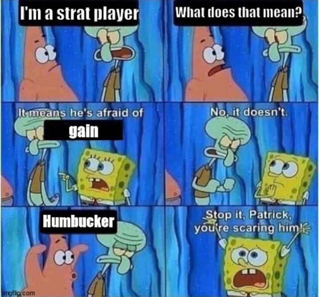 thecewri's tweet photo. We may be an acoustic due but there is  nothing wrong with a little gain 😂
#Memes #music #puns https://t.co/pqoDo3PyKw
