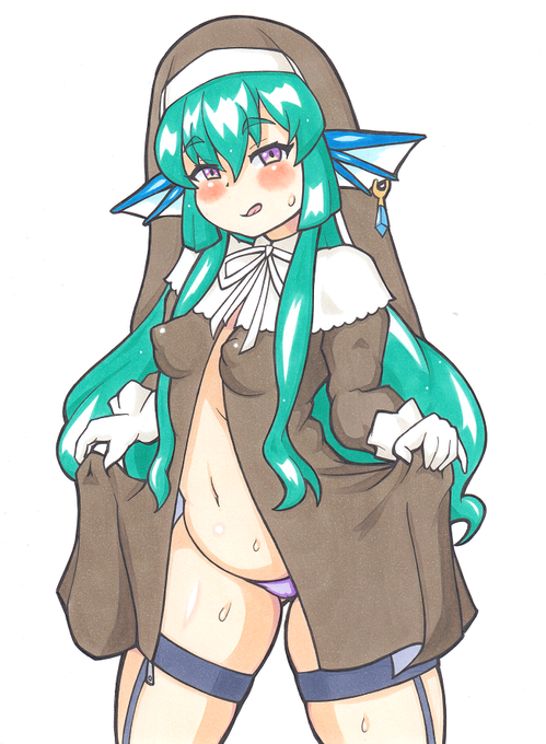 ENから、fn-nさんのややエッチ絵です
自分がいいねしているツイートを参考に、某清楚なシスターの衣装のはずが・・・
#Ryugasm 