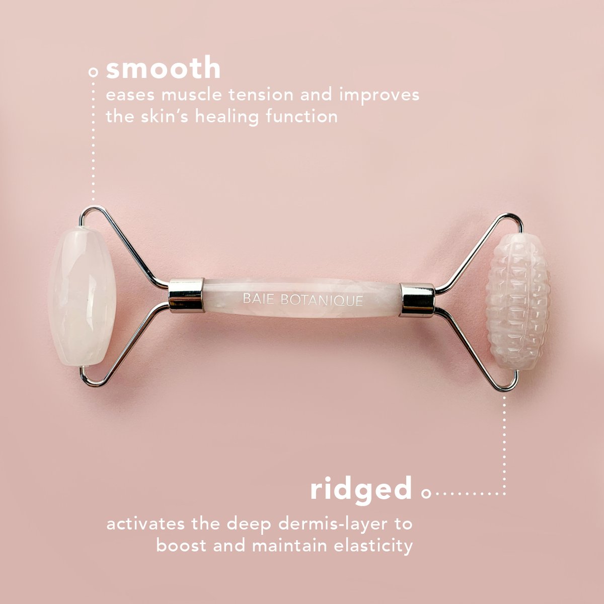 baiebotanique's tweet photo. Double the benefits! 💗 the super dual-action rose quartz roller uses a smooth and ridged side to deeply massage the skin and stimulate lymphatic drainage. https://t.co/5utHh5XtNS