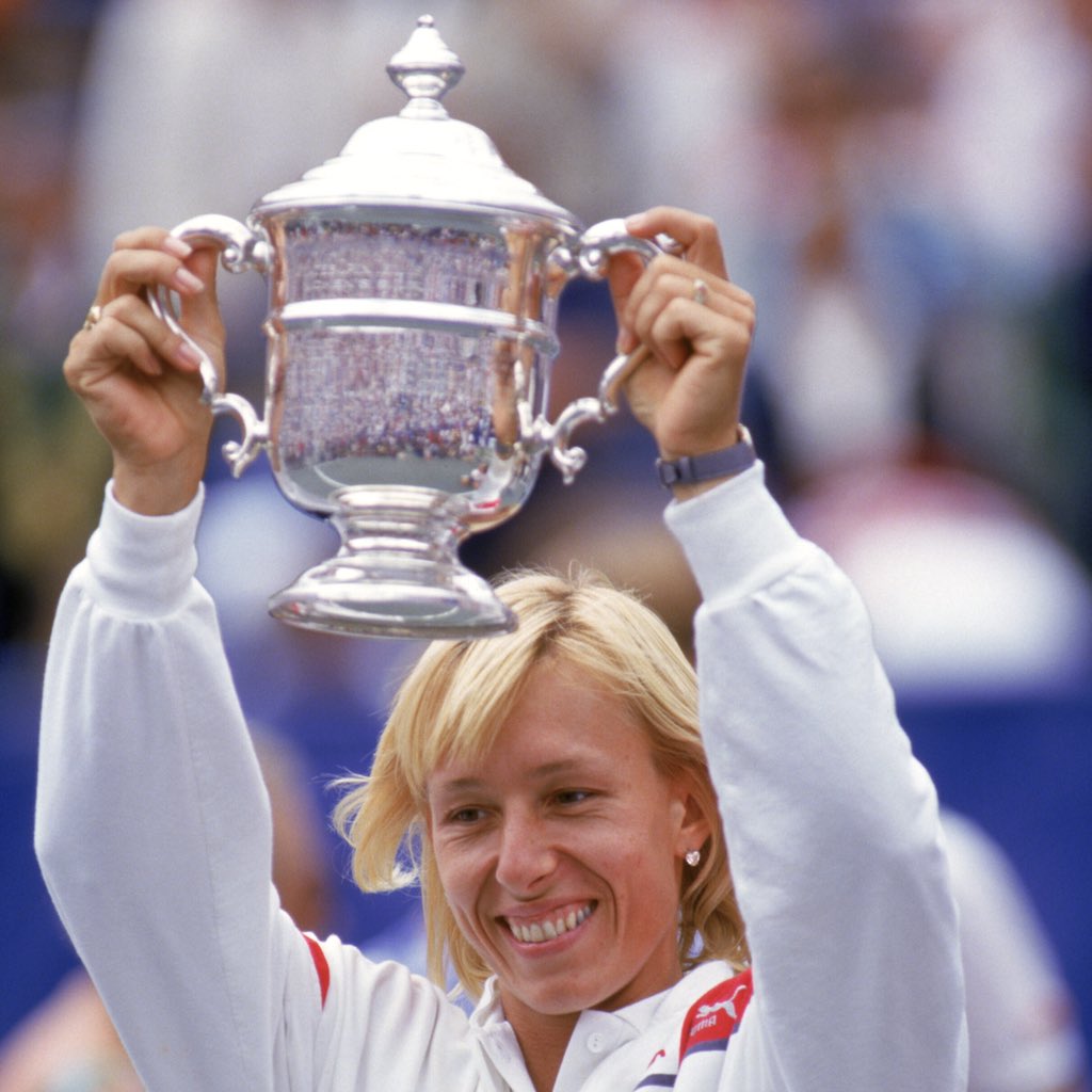 usta's tweet image. Martina Navratilova has too many incredible stats for one tweet, but here’s a few: 

▫️ 59-time major champion 
▫️ 26-time major finalist 
▫️ 369 career titles 

Happy Birthday, @Martina! 🥳