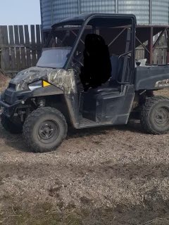 STOLEN!!  Polaris ranger. Camo color. Last night from my parents farm near Kinistino. Milwaukee chainsaw, dewalt drills, fencing tools etc. in back. Please retweet.