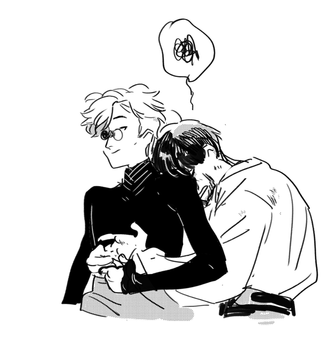 Oru is tired. Wanted to draw the two husbands today #witchhatatelier #Δ帽子 