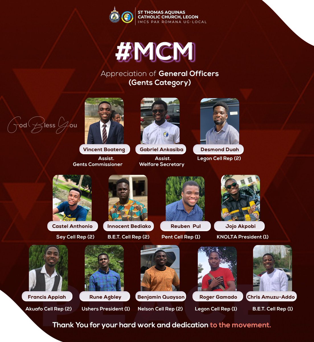 ugpax_official's tweet photo. Our General Officers have been 🎖️🎉phenomenal over the academic year!
Today, some of our Male🤵♂️ General Officers are our Men Crush Monday🎉.
Ayekoo for your service to the movement and God bless you exceedingly💙💛🎉!
#PaxUG
#MCM https://t.co/BrJXD3jMJz