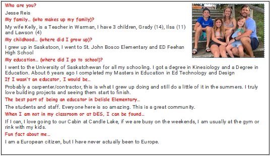 Meet the Staff Monday - Mr. Reis, DES Principal/physical education teacher