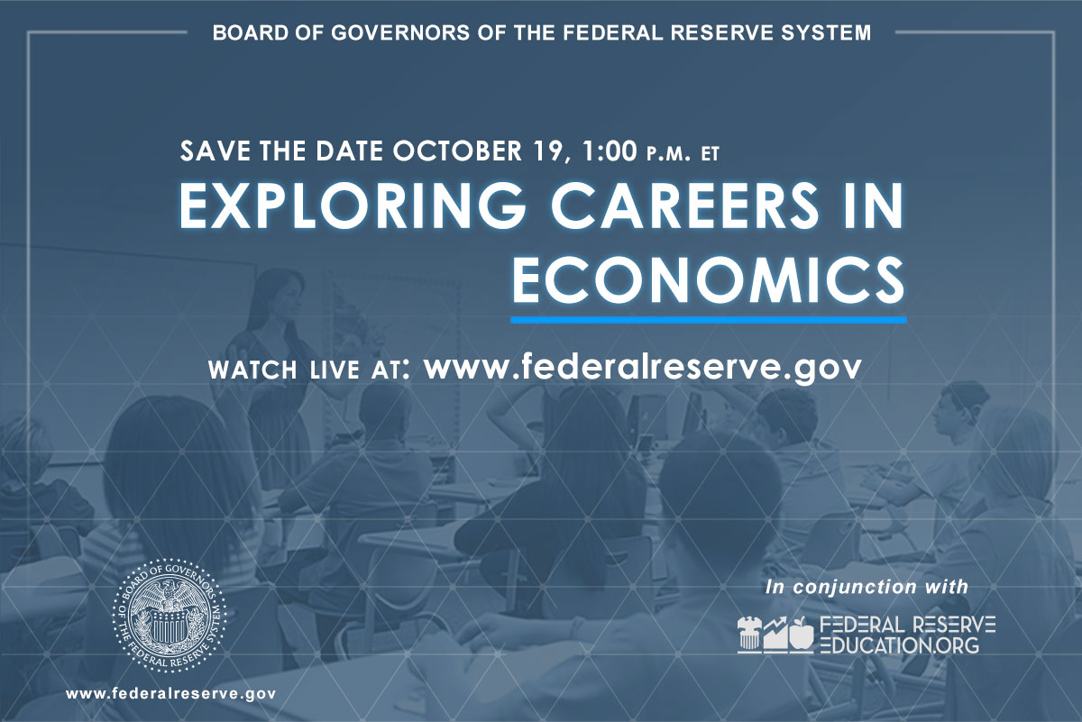Live Tomorrow: Exploring Careers in Economics
October 19 at 1:00 p.m.: go.usa.gov/xMMGm
#FedEconJobs #Economics #EconTwitter #EconEdMonth