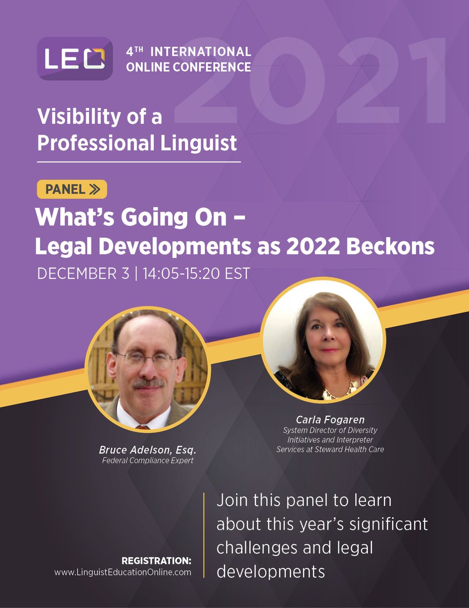 LingEduOnline's tweet photo. Each new administration has its own priorities. For example, the Biden administration is taking some under the radar, unprecedented steps that could benefit language access. Learn more at our conference:
https://t.co/f1rlOUuwUg #1nt #xl8 #LEO4 https://t.co/CSpGsvIJ5w
