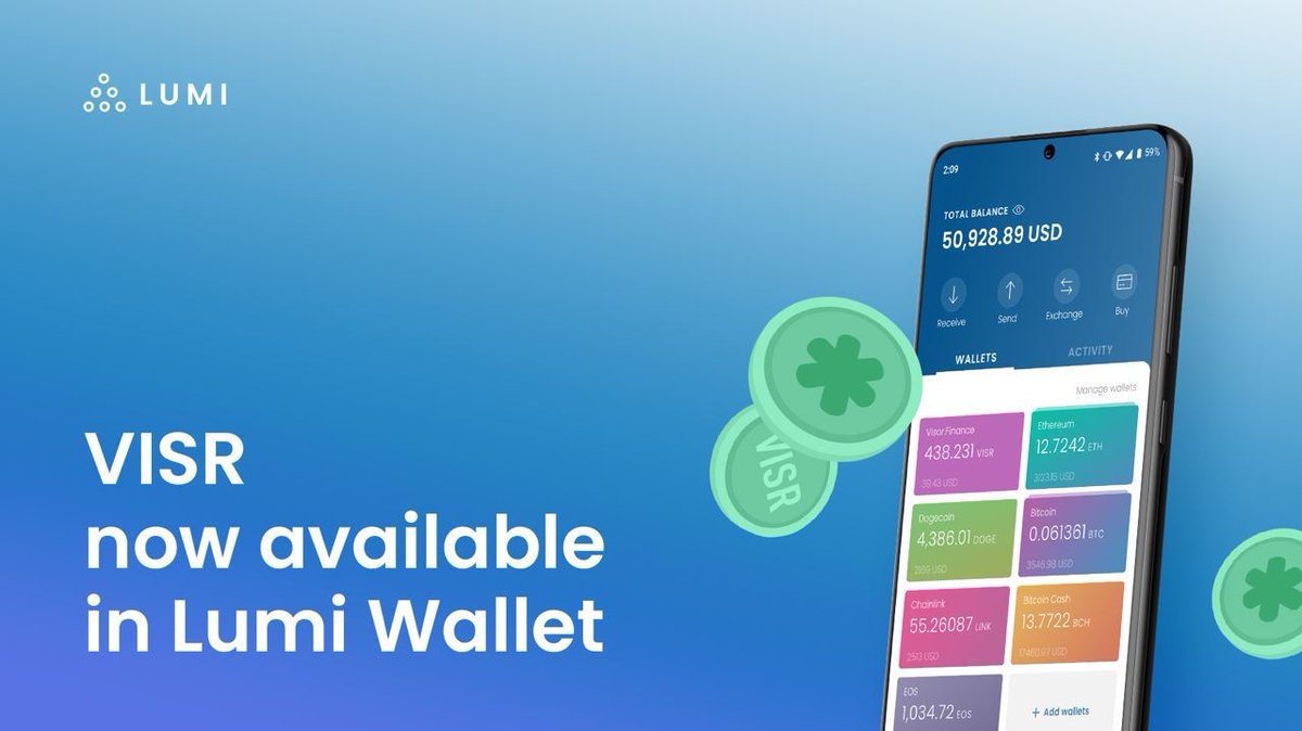Lumi_wallet's tweet photo. WOW 🚀 @VisorFinance is available in Lumi Wallet 🔥 #VISR allows #DeFi participants to utilize #NFT Smart Vaults for liquidity provisioning and active liquidity management on #UniswapV3 😎 

Now you can store and send $VISR in LUMI! Welcome to #Crypto family 🙌 https://t.co/MxYuJgcmW0