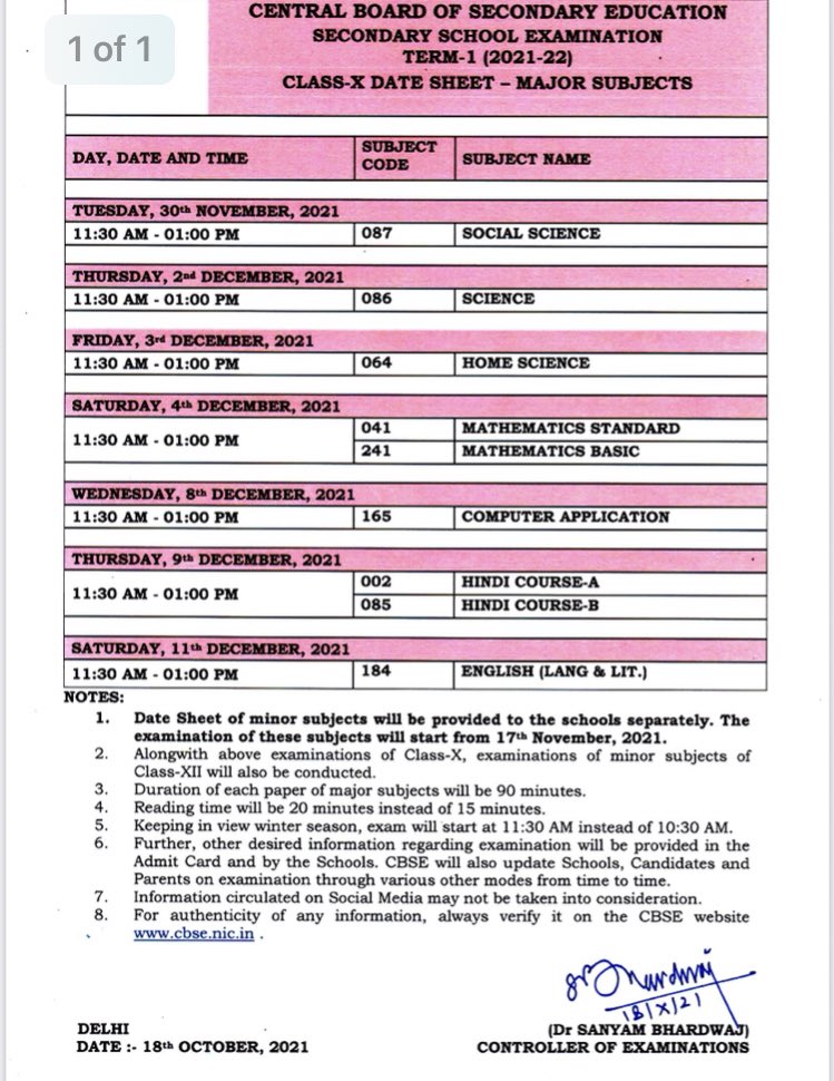 NidhiTanejaa's tweet image. #BREAKING - #CBSE releases Class 10,12 datesheet for Term 1 exams in November-December. @newstakofficial #cbsedatesheet