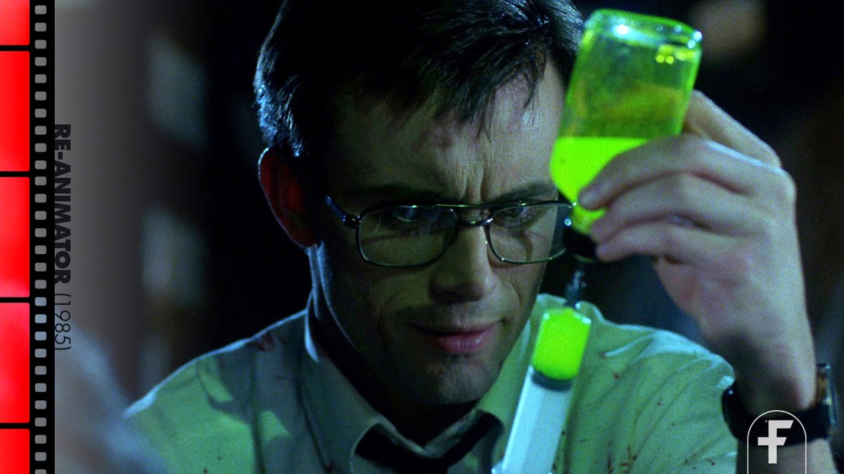 FANGORIA's tweet photo. Herbert West Has A Very Good Head On His Shoulders... And Another One In A Dish On His Desk.

On this day in 1985, Stuart Gordon's RE-ANIMATOR starring @barbaracrampton and @jeffreycombs was released.

"Who's going to believe a talking head? Get a job in a sideshow." https://t.co/mNkphomvjG