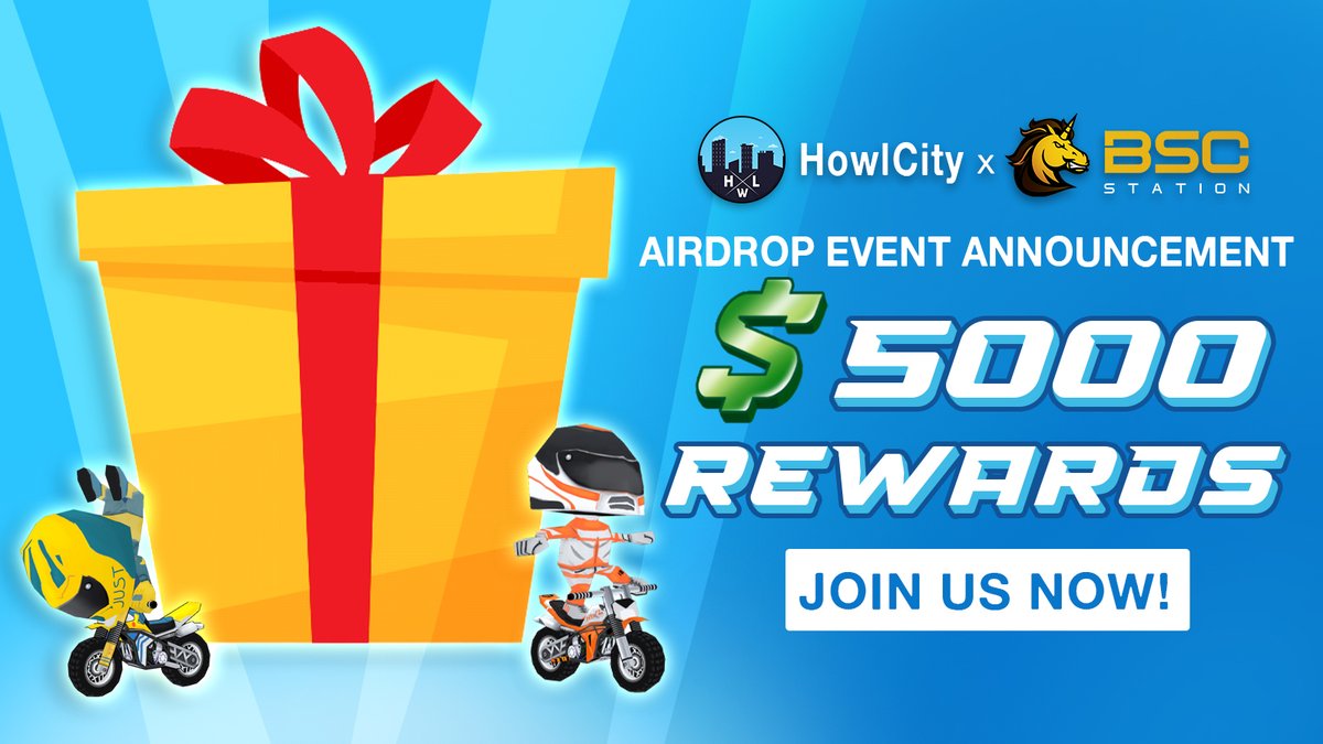 A $5000 AIRDROP REWARD IS WAITING FOR YOU! 💰💰💰

Get ready for Howl City's airdrop event with valuable rewards.

⏰Time: October 18th, 2021
💰Reward: $5000

👉For details see here: @BSCS_HowlCity_Bot
