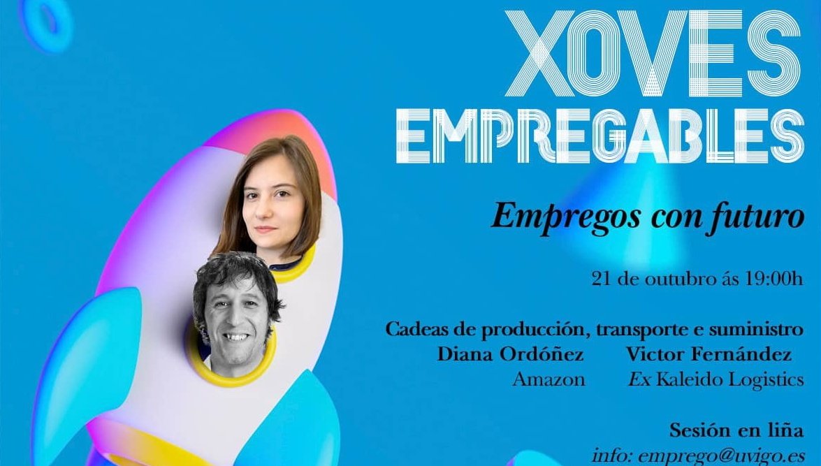 Desde o foguete do #XovesEmpregables 🚀 con Víctor Fernandez #KALEIDO e Diana Ordóñez <a href="/amazon/">Amazon</a>, abordaremos os #empregos do #futuro desde a perspectiva da cadea de #producción #transporte e #suministro

Subes abordo? 
👉 bit.ly/XovesEmpregabl…