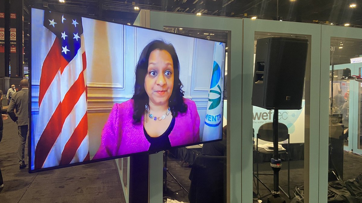 travisloopWEF's tweet photo. Thankful for the message about tackling #water challenges from @radhikafox of @EPAwater that we are sharing on #WEFTEC Live at https://t.co/ho56gpEqVr https://t.co/eWmRy7sTgS