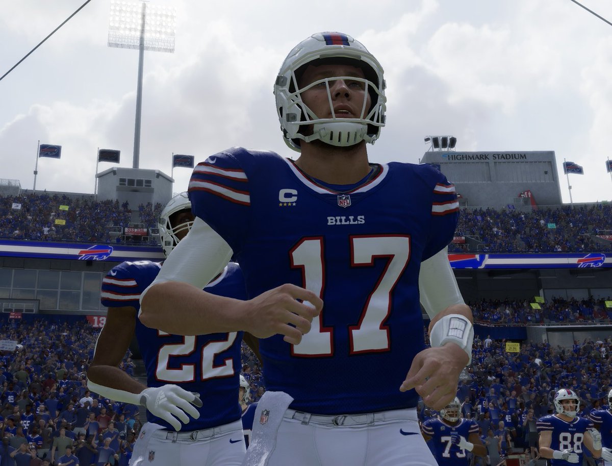 AMG_PFF's tweet photo. Have yourself a day, Josh Allen! 

Against the stout defense of the Steelers, the @AMG_Bills QB threw for 449 yards and 3 TDs resulting in a win for the Bills. 

#AMGSeason5 https://t.co/WfYFltgKKB