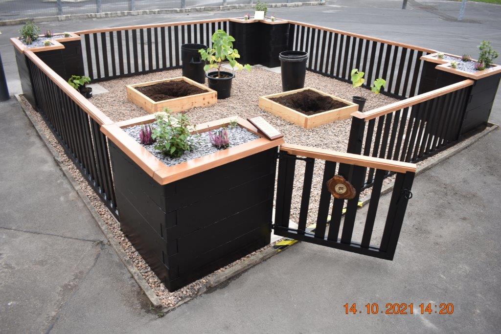 Our Mulberry is back!! After a brief absence from HMP Wakefield we had a small ceremony last week to replant small trees grown from cuttings from a tree that was itself grown from a cutting from our original tree. Our workshop staff did us proud, building a small garden for them.
