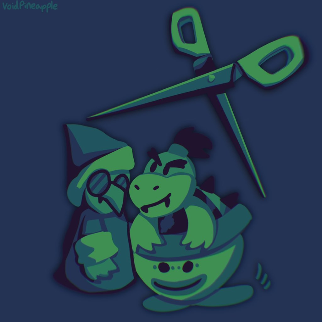 VoidPineapple's tweet photo. #pmtoktober day 18: kamek and bowser jr https://t.co/7lXMQ3qYJi