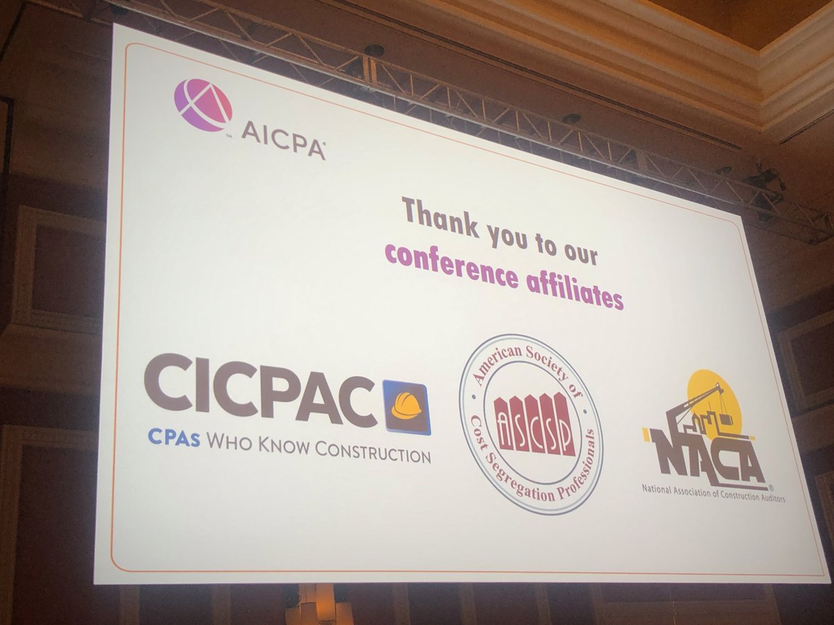 ASCSP's tweet photo. ASCSP is once again a sponsor of the AICPA Construction and Real Estate Conference, as well as the Tax Conference. https://t.co/DCePWCaP1i